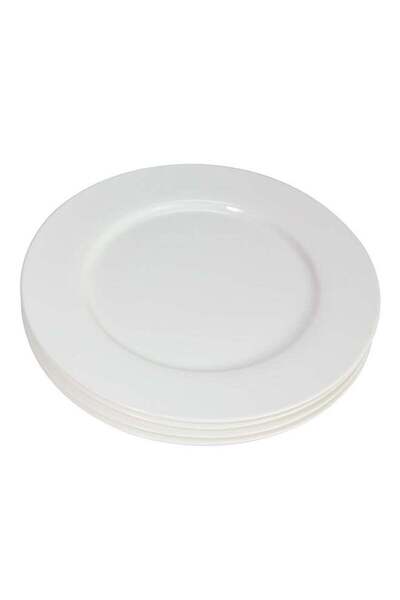 Generic 4-Piece Basic Porcelain Dinner Plate Set White 10.5inch