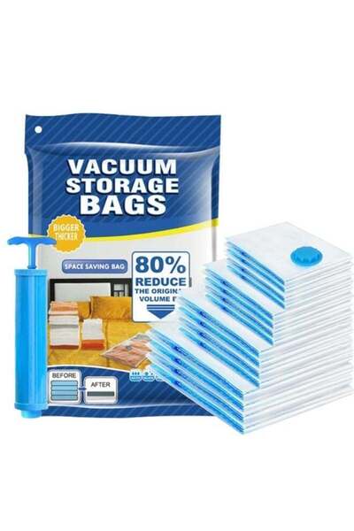 Generic 6-Pack Vacuum Storage Bags, with Hand Pump – Space Saver, Vacuum-Seal...