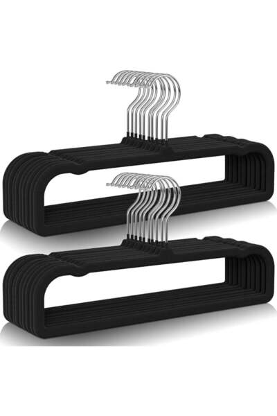 Generic Homesmiths Velvet Pants Hangers with Non-Slip Bar, 10-Pack, Black, Fe...