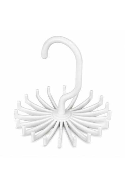 Generic Rotating Closet Tie Rack Organizer, White Plastic Hanging Rack with M...