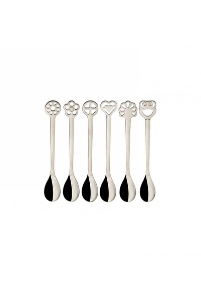 Generic 6-PIECES MOKA SPOONS SET IN GIFT-BOX COLOUR STEEL - FINISH SHINING