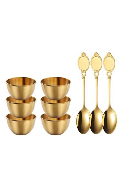 Generic Golden dipping sauce bowl set, stainless steel dinnerware set (6-piec...