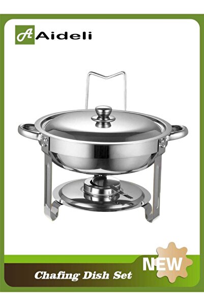 Generic Stainless Steel Chafing Dish Buffet Set 4.5L - Food Warmer with Lid &...