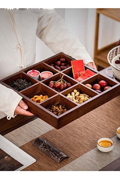 Generic Wood Snack Serving Tray, Divided Serving Tray, Bamboo Serving Platter...