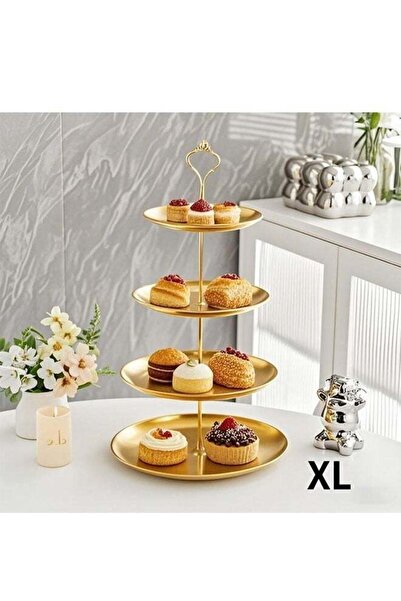 Generic Stainless Steel 4-Tier Stand Tiered Tray Four-Tier Cake Stand 4-Tier ...
