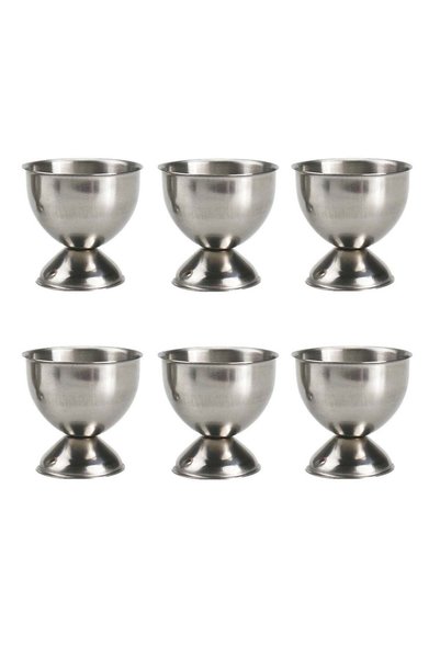 Generic 6 Pcs Egg Cups Soft Boiled Egg Stand Holder Stainless Steel Egg Cup T...