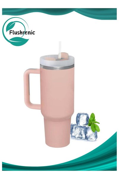 Generic 40oz Thermal Mug with Straw, Double-Walled Vacuum Insulated Car Mug, ...