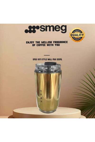 Generic SMEG Retro Watanabe Gold 320ml Double-Walled Vacuum Stainless Steel I...