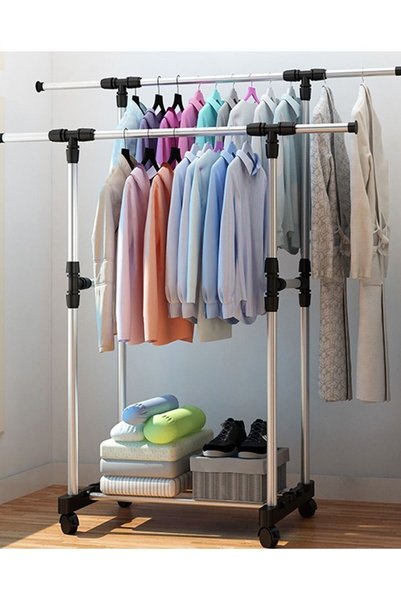 Generic Stainless Steel Foldable Clothes and Garment Hanging Rack Double Dryi...