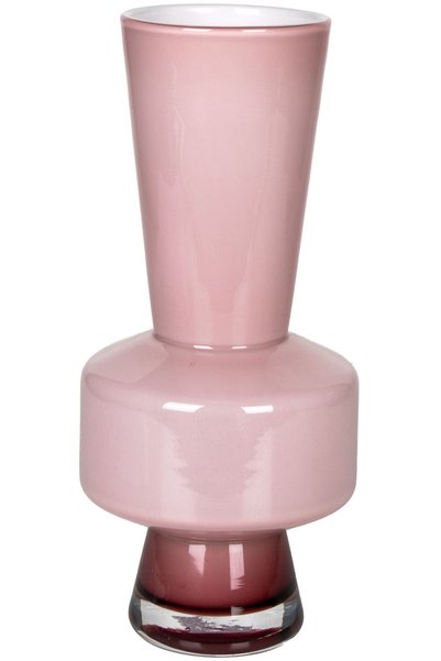 Herdekora Decorative glass vase cylinder neck pink 14x33 cm.