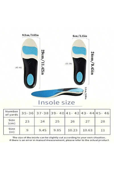 sanitayakı Branțuri cu suport pentru arcadă, amortizare șocuri, respirabile, unisex, mărimi 37-44, 1 pereche