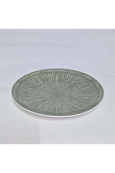 Generic 6pc Ceramic Dessert Plates Set Green Round Lightweight Durable Microw...