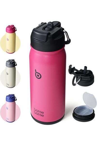 Generic BOTTLE BOTTLE 16 oz Stainless Steel Insulated Sports Water Bottle wit...