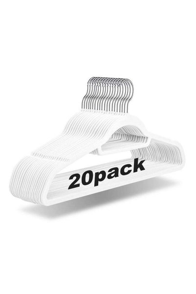 Generic 20 Pack Rubber Coated Plastic Hangers Non-Slip Durable and Wide Close...