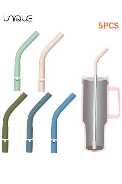 Generic 5PCS Silicone Straw Tips for 8-10mm Reusable Straws, Soft Rubber Stra...