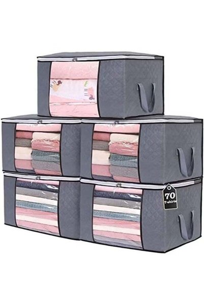 Generic 5 Large Storage Bags Clothes Storage Box Foldable Closet Organizer St...