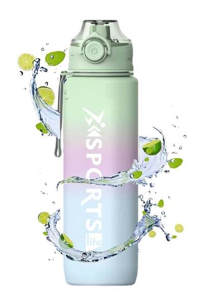 Generic Sports Water Bottle, 1000ml Wide Mouth Drinks Bottle with Time Markin...