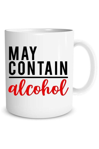 Generic Humorous "May Contain Alcohol" Coffee Mug - 11oz