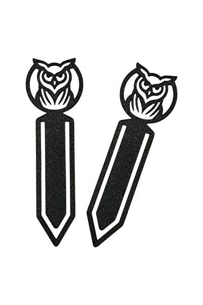 OEM Set de 2 semne de carte bufniță, din plastic, negre