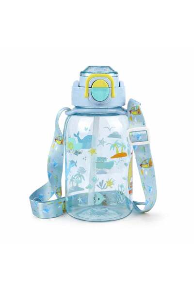 Generic Kids Water Bottle 700ml with Adjustable Shoulder Strap, 2-in-1 Dual D...