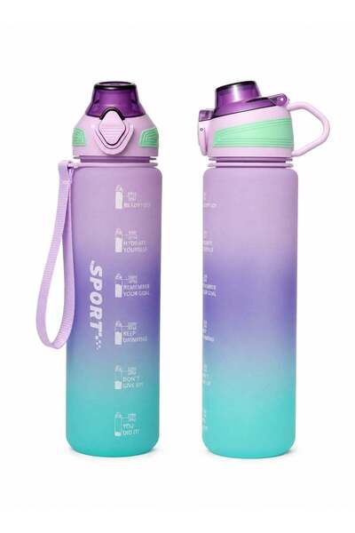 Generic 1000ml Motivational Sports Water Bottle with Time Markers, One-Touch ...