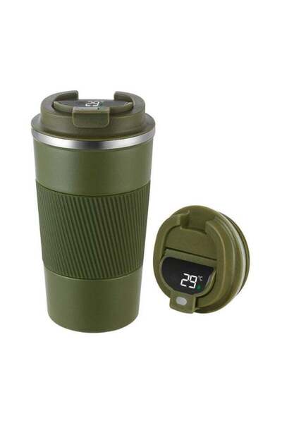 Generic In stock: green smart leather case coffee cup, stainless steel thermo...