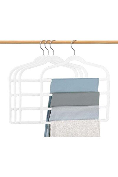 Generic Red Dot Gift 4-Pack H43x45.5cm White Velvet Pants Hanger Space Saving...