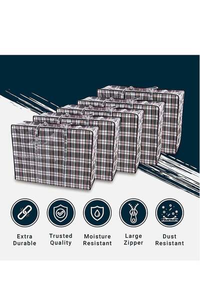 Generic Pack of 4 Strong Storage Laundry Bags – Big Moving/Shopping Bags with...
