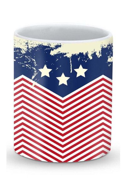 Generic Premium Stars And Stripes Designer Mug Red/Blue/White
