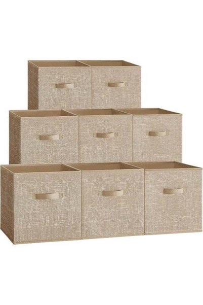 Generic Storage Cubes, 13-Inch Non-Woven Fabric Bins with Double Handles, Set...