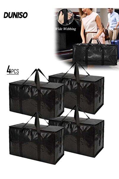 Generic 4 Pack Extra Large Moving Bags,Foldable Heavy Duty Tote with Zippers ...