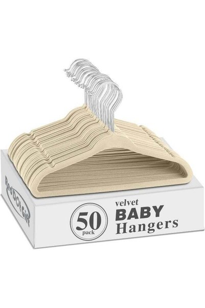 Generic Red Dot Gift 50 Pack Baby Velvet Hangers 11Inch/28cm - Nursery Clothe...