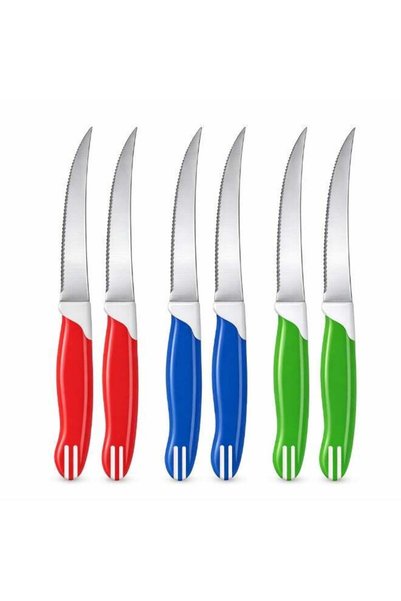 Generic 6 Piece Serrated Steak Knife Set – 4 Inch Stainless Steel Sharp Kitch...