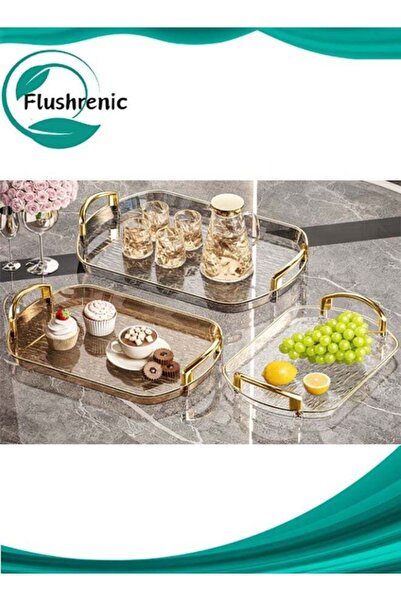 Generic Sets of 3 Multifunction Snack Serving Rectangle Tray Dry Fruits Decor...