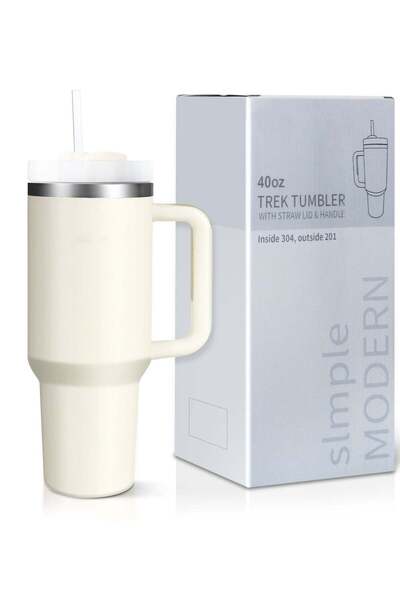 Generic Car Mug, 40 oz Travel Mug with Handle, Straw Lid Mug with Lid Insulat...