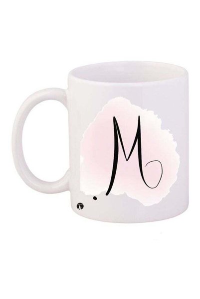 Generic Initial M Printed Coffee Mug White/Black/Pink