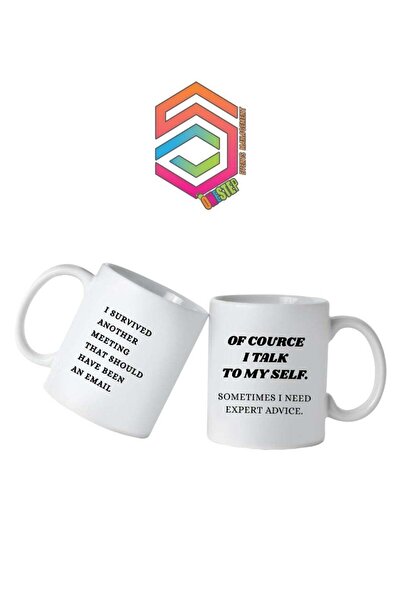 Generic A beautiful ceramic mug with “OF COURCE I TALK TO MY SELF...” print o...