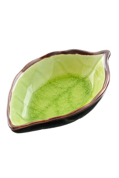 Generic 1pc Leaf Shaped Sauce Dish, Ice Cracked Glaze Leaf Ceramic Seasoning ...
