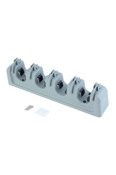 Generic Wall Mounted Brush Broom Organizer Cyan & Gray 26.5*8.7*6.5cm