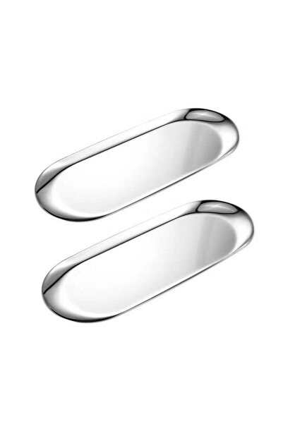 Generic 2 PCS Trinket Tray, Silver Stainless Steel, for Serving Trays Towel S...