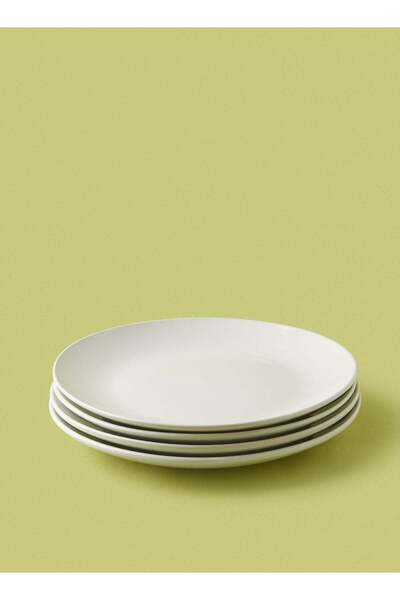 Generic 4-Piece Stoneware Dinner Plates Set White 10.5inch