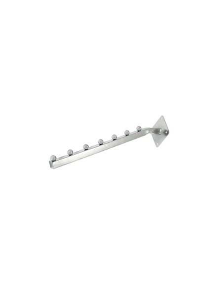 Generic Steel Cloth Slide 7 Balls Wall Hanger Silver