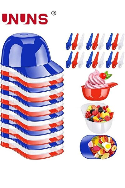 Generic Dessert Cups,12 Pack Baseball Helmet Ice Cream Bowls With Spoons ,8oz...