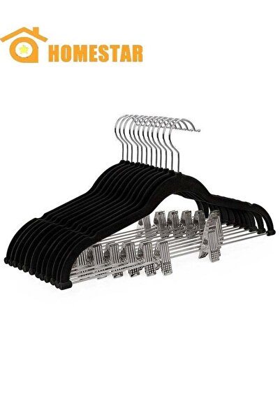 Generic 10-Pack Pants Hangers, 16.7-Inch Long Velvet Hangers with Adjustable ...
