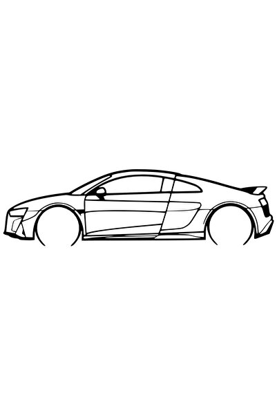 OEM Decorație Audi R8 Coupe – Siluetă 3D, design auto minimalist