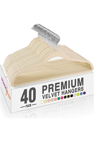 Generic HOUSE DAY Premium Velvet Hangers, Non-Slip Thin Flocked Felt Hangers,...