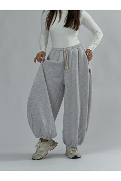 COCOPELLI Gray Oversize Women's Baggy Pants Coc3430