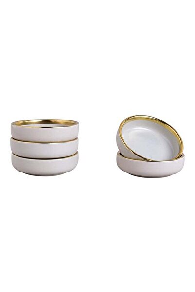 Generic 5-Piece Bowl Set Beige/Gold 8.8x8.8x2.5cm