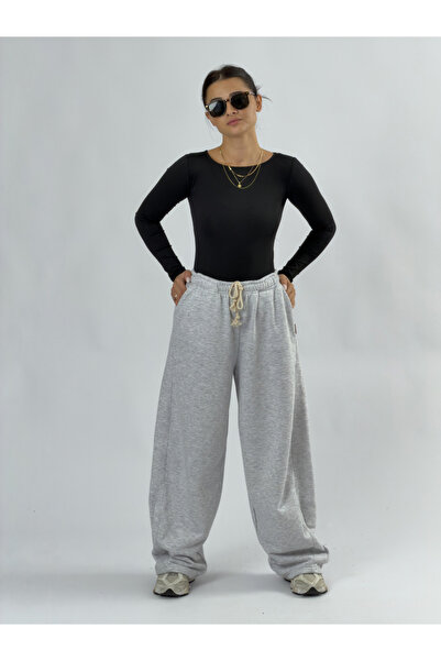 COCOPELLI Adjustable design gray women's baggy pants coc3508