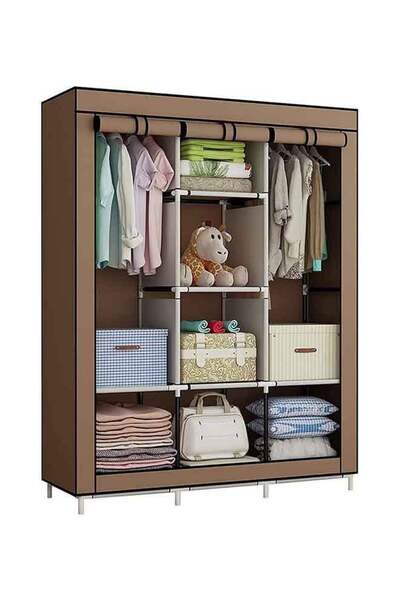 Generic Portable Wardrobe Organizer Brown 5000grams